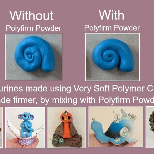 Polyfirm Powder. Polymer Clay Firming Powder. Firms soft polymer clay, Avoid Fingerprints, Use for mould release agent