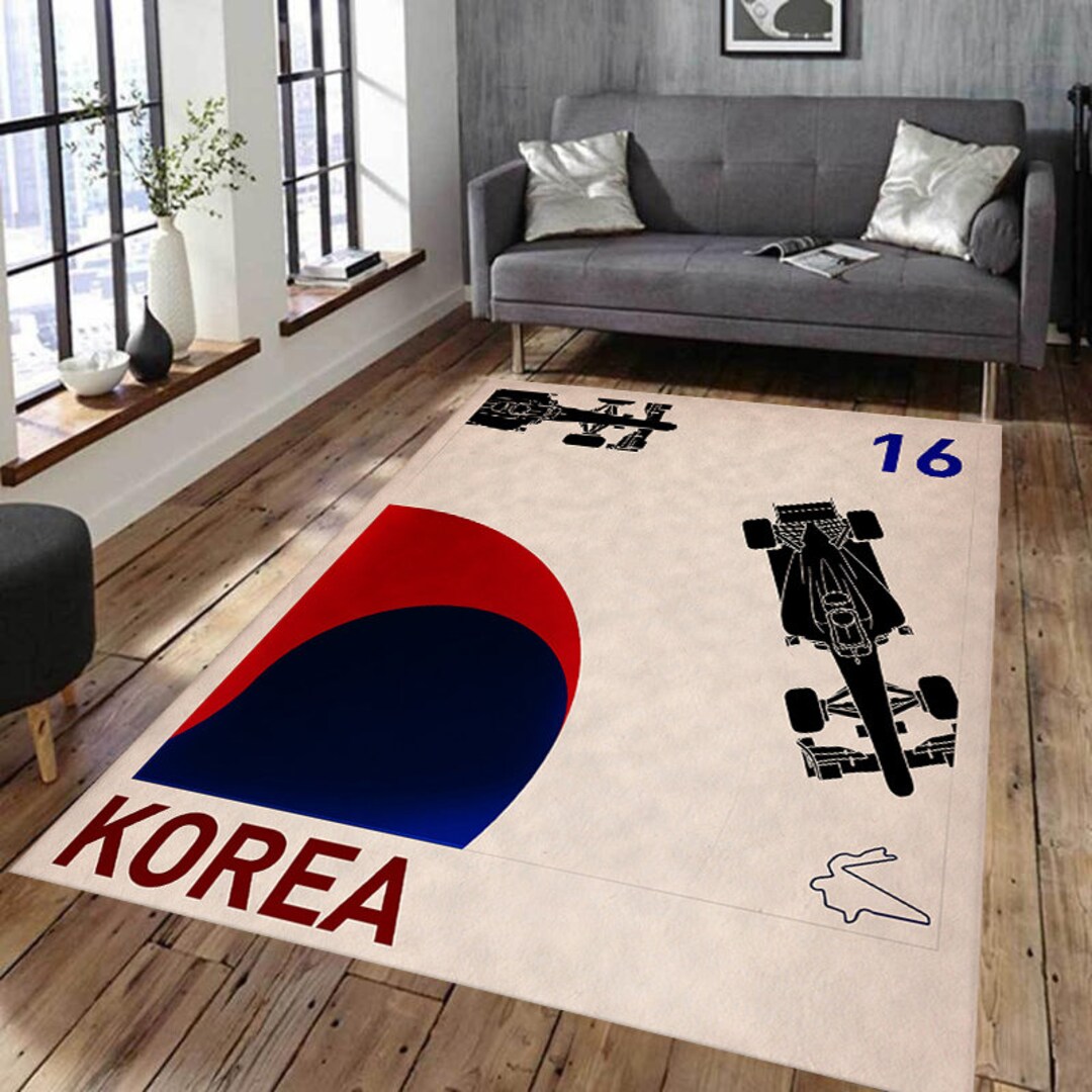 Korean GP Rug Circuit Rug Korea Yeongam Flag Rug Poster Etsy
