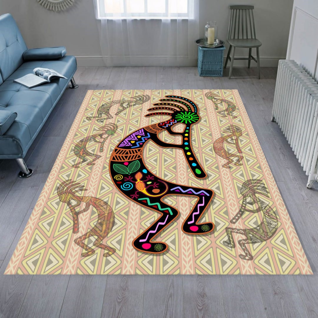 Kokopelli Rug Cultural Pattern Ethnic Design Native Etsy