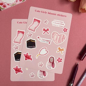 Planche de stickers - Cute Girly Islamic - Lily in bloom