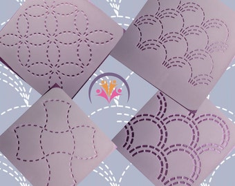 Sashiko Stencil set 3 - Set of 4