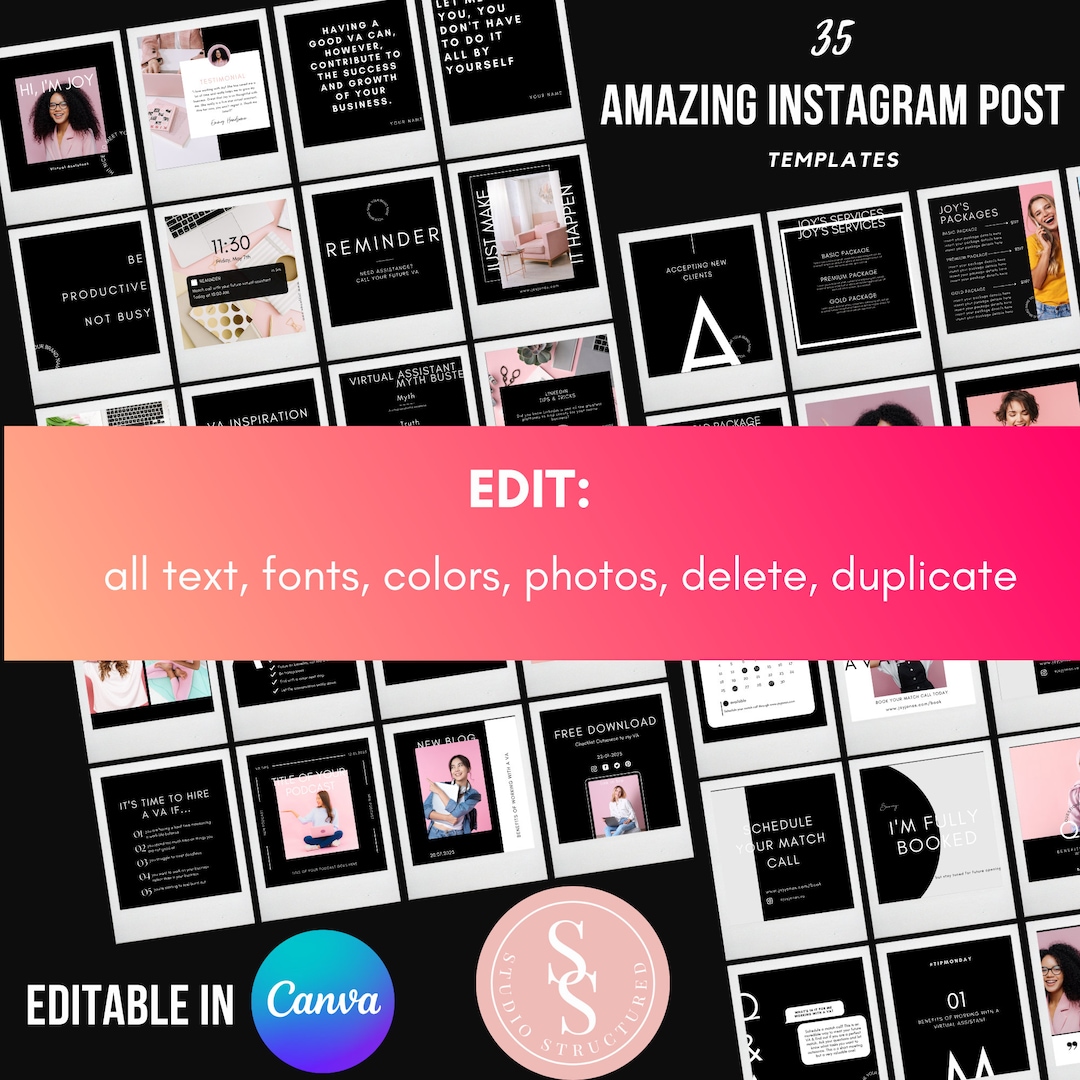 Editable Instagram Post Templates Leadmagnet Template Canva Template ...