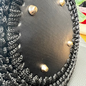 Elegante schwarze Tasche, schwarze Tasche, handgefertigt, originelle Griffe, eine Alltagstasche Bild 5
