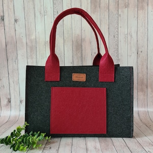 Filztasche Double Color , Filzshopper, kleine Handtasche , Henkeltasche,  Einkaufstasche, verschiedene Farben, Kindertasche