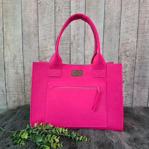Filztasche pink , Filzshopper, große Handtasche , Henkeltasche, Einkaufstasche, 35x25x15 cm, kreative Geschenke, bunte Farben