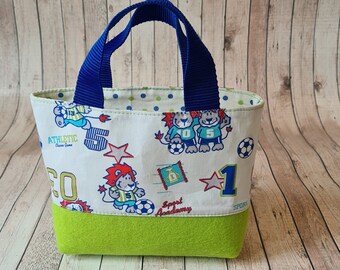 Kindertasche Fußball  , mini Tasche Jungen,  Stofftasche, Henkeltasche , Filztäschchen für Kinder