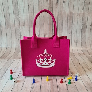 Kindertasche Krone ,  Filztasche klein , Mädchentasche pink, Kindergartentasche Mädchen, Geschenke für Mädchen