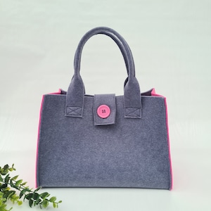 Filztasche klein mit Knopfverschluß,30x20x15cm ,   Shoppertasche , Tragetasche, Kindertasche Einkaufstasche , Geschenk für Kinder, Damen