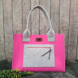 große Filztasche, Double Color Tasche , Filzshopper, Bürotasche, , Einkaufstasche Filz, Tasche in bunten Farben, Geschenk,