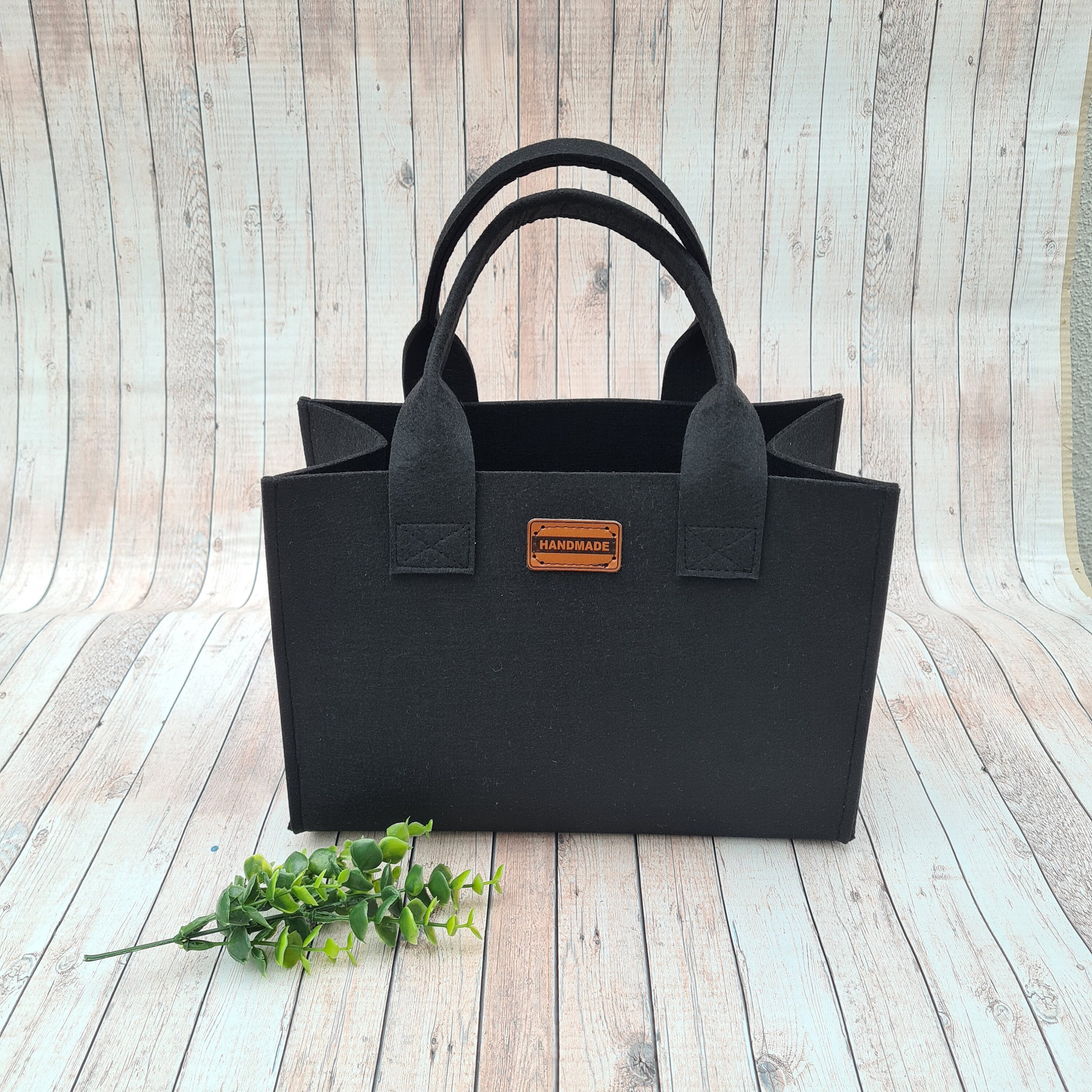 Felt Bags Small, Dark Grey Anthracite, Felt Shopper, Tote