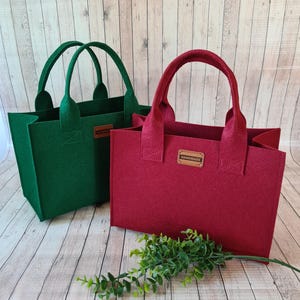 kleine Einkaufstasche für Frauen Männer Kinder, Filztasche  verschiedene Farben, Filzshopper, Henkeltasche,