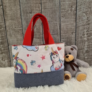Kindertasche Einhorn, Filztasche Kinder  , Mädchentasche , kleine Tasche für Mädchen, Kinderbeutel, Stofftasche in 3 Größen