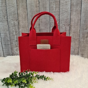 Filztasche, Filzshopper, kleine Handtasche, Henkeltasche, Stricktasche, Einkaufstasche, viele Farben, Geschenk