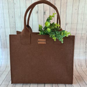 Filztasche groß, verschiedene Farben, Filzshopper, Bürotasche, Handtasche, Einkaufstasche mit Reißverschluss, Geschenke für sie, 35 x25 x15