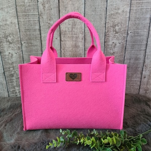 Filztaschen klein , Filzshopper, kleine Handtasche , Henkeltasche, Kindertasche pink