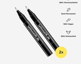 Set of 2 - Semi-permanent tattoo pens 3.0 ml for 2-week tattoos
