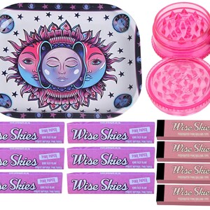 Sun Moon Tray Set Rolling paper Crusher Tips Set Crusher Attractive combination Gift Set