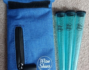 Blue Smell Proof Storage Bag with clear doob tubes best set for rolling paper holder set
