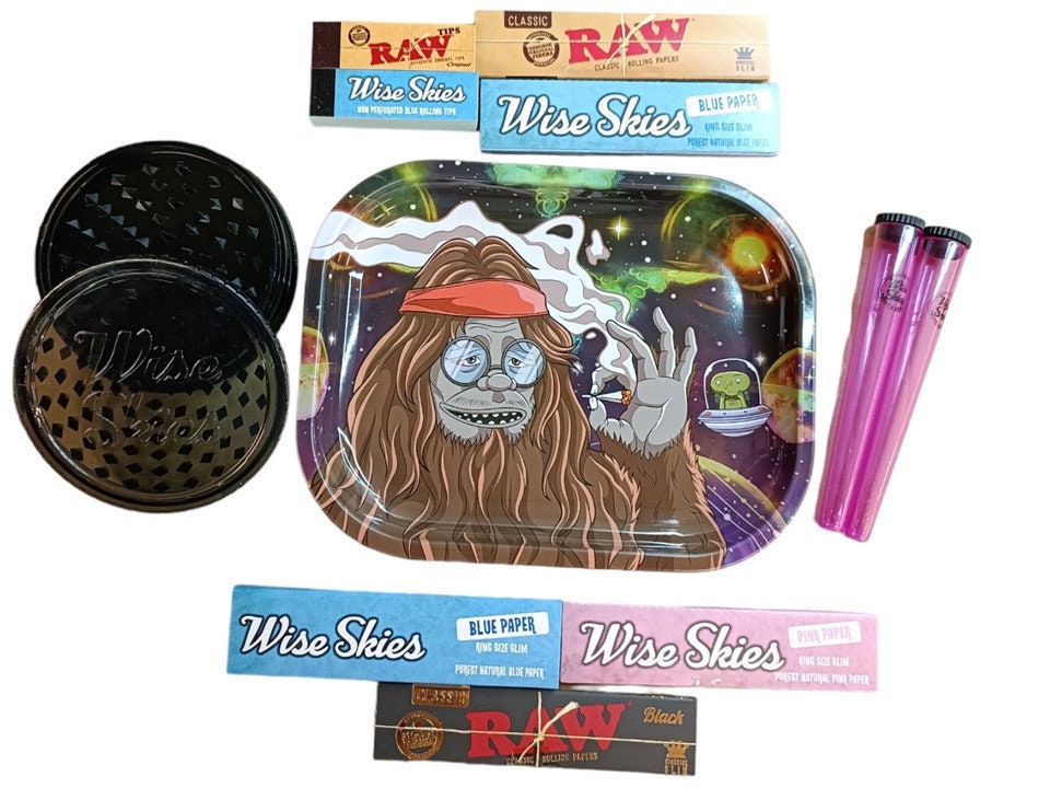 Wise Skies Rasta Man Rolling Tray Gift Set