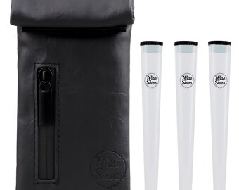Black Smell Proof Storage Bag with clear Doob tubes best set for rolling paper holder set