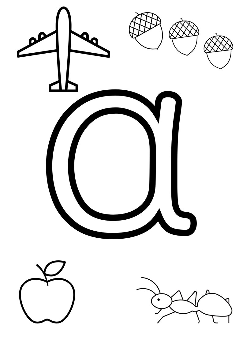 Alphabet Colouring Pages - Etsy
