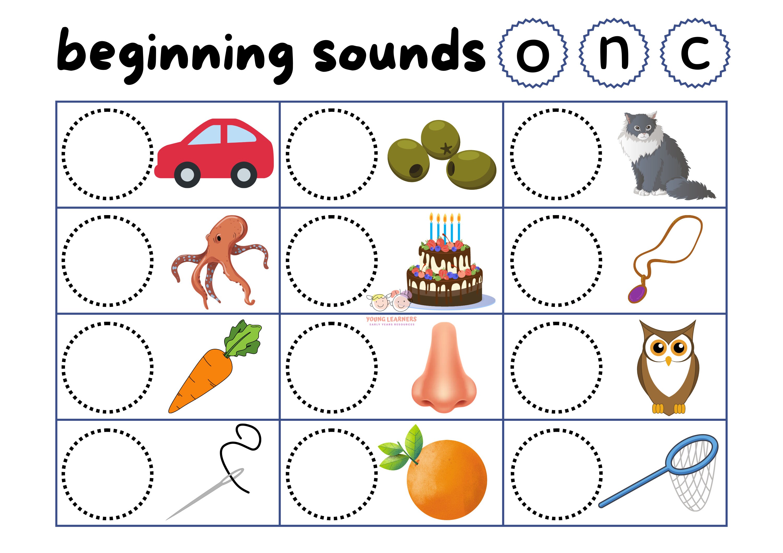 Beginning Sounds Printable Activity - Etsy