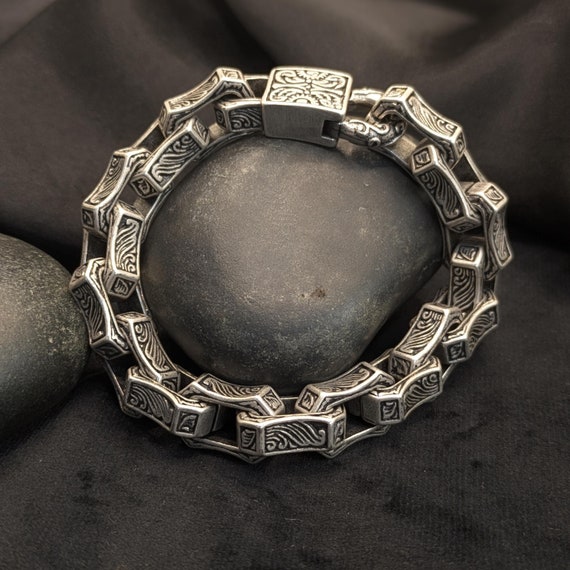Handmade Viking Stainless Steel Chain Bracelet: Men's Celtic Jewelry