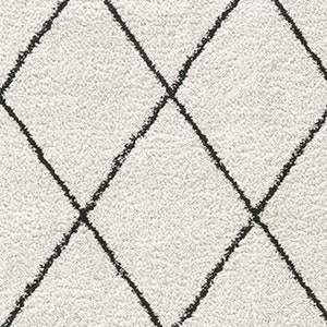 May include: A textured off-white fabric featuring a repeating diamond pattern formed by thin, dark charcoal lines. The surface has a slightly fuzzy, soft appearance with a consistent grid of intersecting diagonal lines across the material.