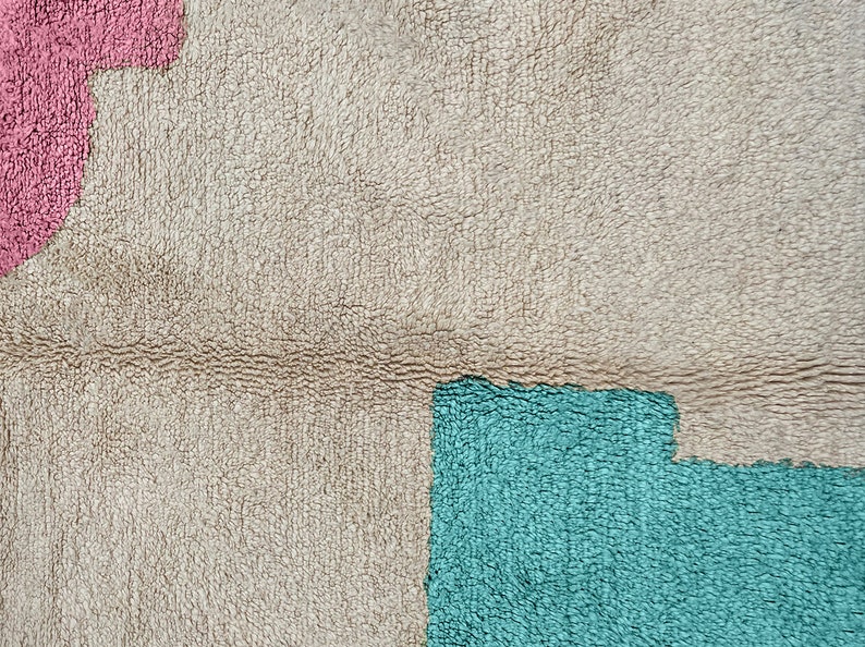 Colorful Moroccan Rug, Hand-Knotted Berber Wool, Blue Green and Violet zdjęcie 9