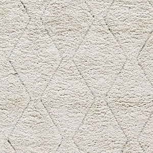 Beni Ourain Rug, Hand-Knotted Moroccan Wool, Ivory Tonal Diamond Pattern image 6