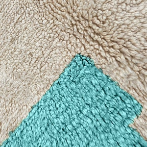 Colorful Moroccan Rug, Hand-Knotted Berber Wool, Blue Green and Violet zdjęcie 7