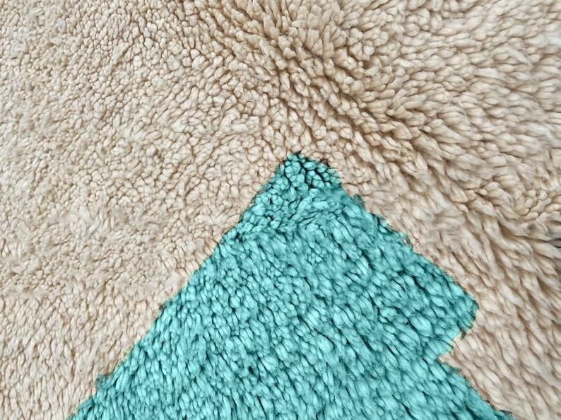 Colorful Moroccan Rug, Hand-Knotted Berber Wool, Blue Green and Violet zdjęcie 7