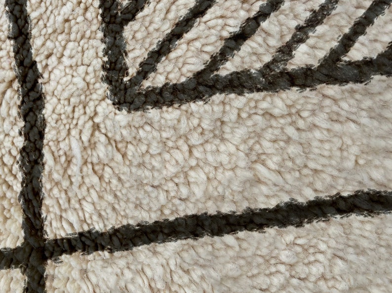 Beni Ourain Teppich, handgeknüpfter marokkanischer Wollteppich, elfenbeinfarbener Berberteppich Bild 5