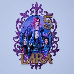 Descendants cake topper (Group, Audrey, Mal, Uma, Evie) (Please read listing details)