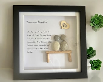 Personalised Grandparents Pebble Art Frame: Unique Family Gift
