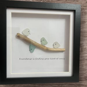 Sea Glass Birds Picture Frame: Friendship Gift