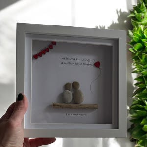 Pebble art couple,  relationship, love, any occasion, sentimental. Anniversary, birthday , Christmas, Valentine’s Day