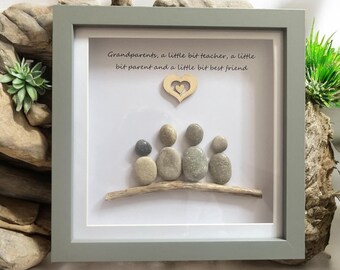 Grandparents Pebble art frame, birthday, grandparents day or any occasion.