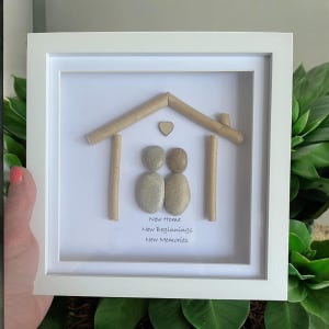Pebble art - family, new home, first home together.