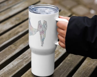 Vaso térmico de viaje con diseño de acuarela para programadores / Regalo tecnológico para desarrolladores y científicos de datos / 740 ml / CODE FASHIONABLY