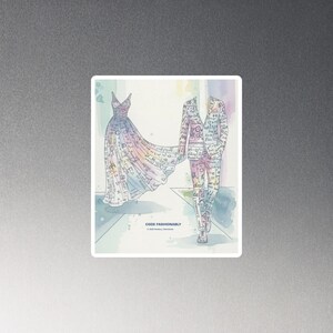 Tech Watercolor Fridge Magnet | Programming Gift for Developers | Laptop Decor Magnet | CODE FASHIONABLY