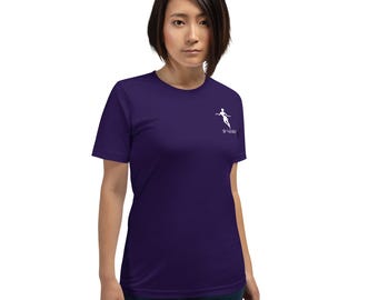 Camiseta unisex morada de ropa deportiva para bailarines / Camiseta de fitness para baile con logo de bailarín / Regalo para amantes del baile / JP MAROU
