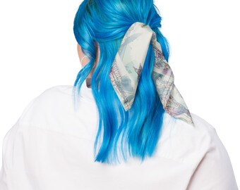 Pañuelo para el cabello tipo bandana con estampado de acuarela UPF50 / CODE FASHIONABLY Regalo para científicos de datos y programadores / Pañuelo ecológico para la cabeza