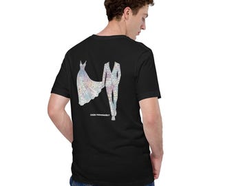 Camiseta de ciencia de datos CODE FASHIONABLY / Camiseta técnica unisex / Arte de algoritmos y acuarela (estampado en la espalda) / Regalo para programadores