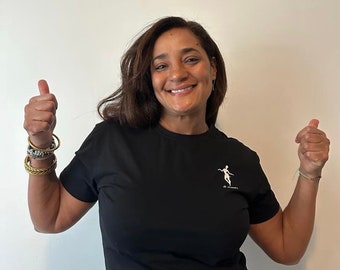 Camiseta deportiva de algodón suave de primera calidad para mujer / Camiseta de fitness y baile con logo de bailarina / Ropa de estudio / JP MAROU