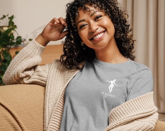 Camiseta de baile relajada para mujer / Camiseta de algodón suave con logo de bailarina / Regalo para bailarinas y amantes del fitness / JP MAROU