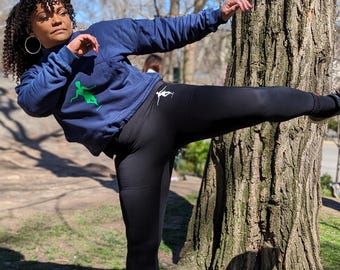 Suéter corto azul con media cremallera para mujer / Sudadera deportiva para baile y fitness / Top de calentamiento para bailarines / JP MAROU