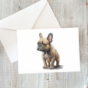 French Bulldog Card | Customisable Card for Frenchie Owner | Watercolor French Bulldog Illustration