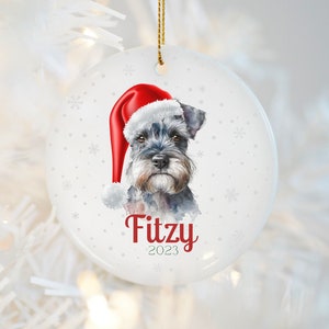 Schnauzer Christmas Ornament | Ornament for Schnauzer Lovers | Customizable Christmas Ornament for Dog Lovers | Schnauzer Xmas Gift