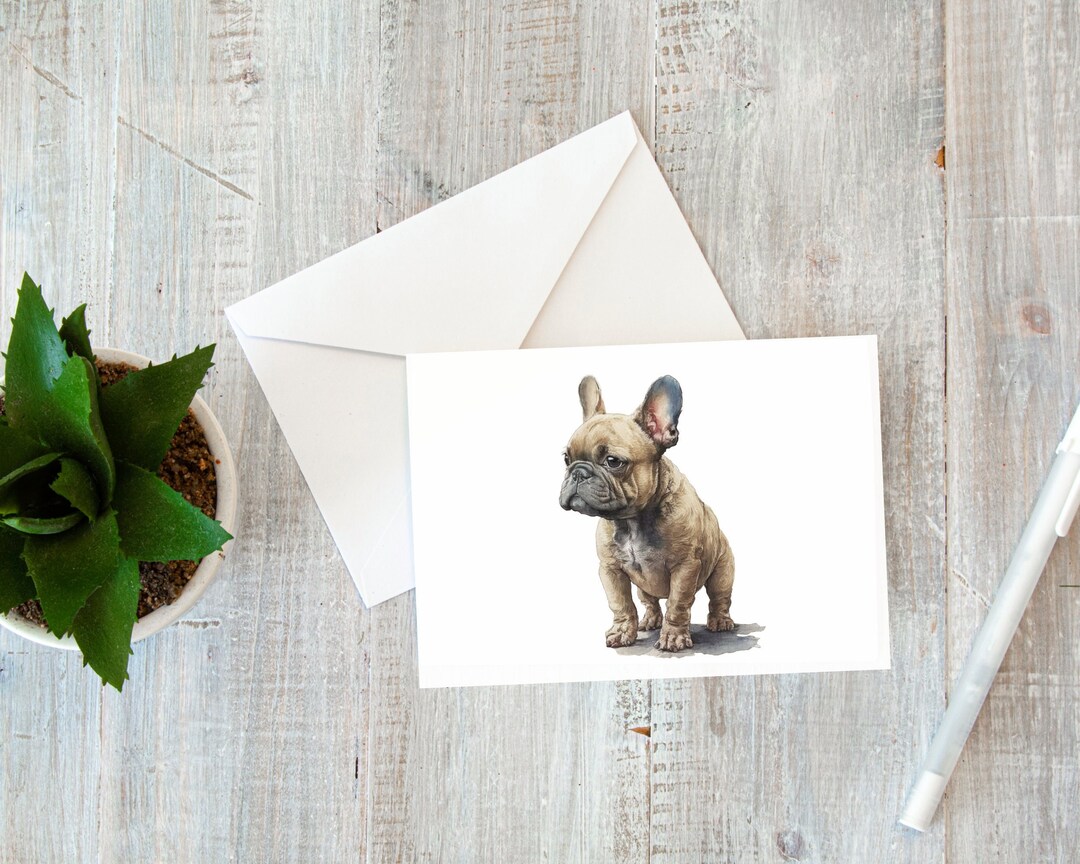French Bulldog Card | Customisable Card for Frenchie Owner | Watercolor ...